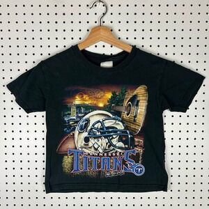 Tennessee Titans Youth 8 CSA T-Shirt Black NFL Football Nashville Graphic 90s